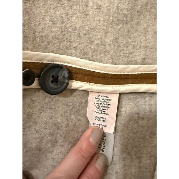 Madewell camel cocoon wool blend longline peacoat size M - Picture 4 of 9